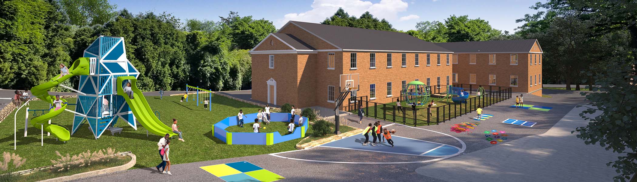 The Diener School New campus playground 2024